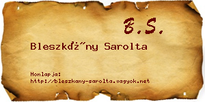 Bleszkány Sarolta névjegykártya